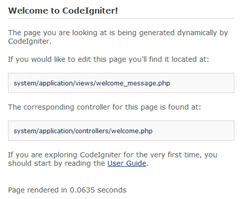 CodeIgniter 첫 화면 