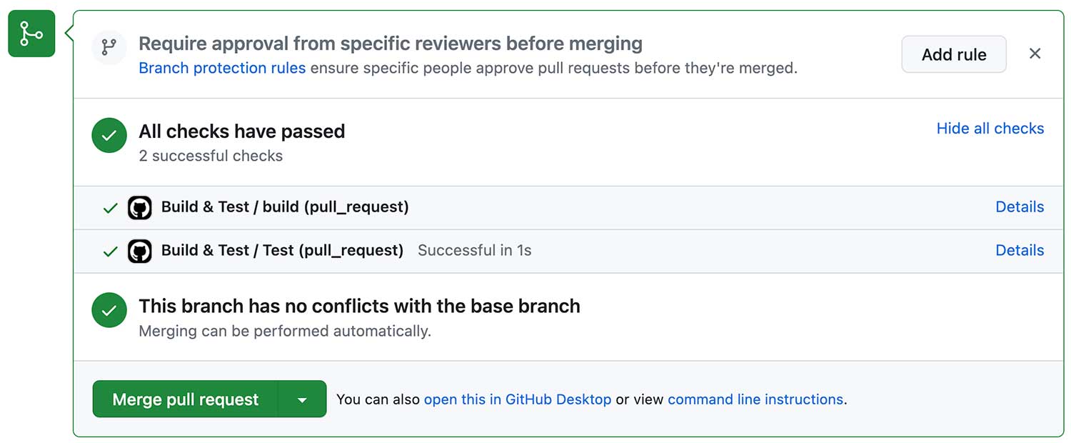Pull Request에 표시된 status checks